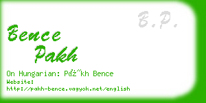 bence pakh business card